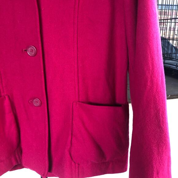 Vintage White Stag Pink Wool Blend Pea Coat Women's 4/6 Preppy Barbie 90s Y2K - Picture 3 of 10